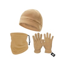 Savage Warm 3'lü Kışlık Set Polar Bere, Eldiven, Boyunluk Kum Sbln.008 Çok Renkli