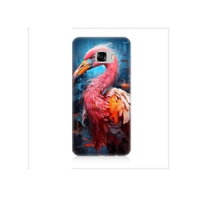 Samsung Galaxy C5 Uyumlu Pembe Albatros Kuş Desenli Silikon Kılıf