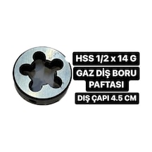 HSS 1/2 X14 GAZ DİŞ PAFTA DIŞ ÇAP 4.5 CM DİR