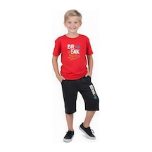 Fyk Kids Erkek Çocuk Yazlık Break Baskılı Alt-üst Takım Kırmızı