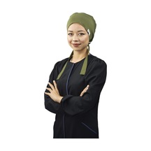 Tesettür Düz Haki Yeşil Doktor Hemşire Aşçı Tesettür Cerrahi Bone Yeşil