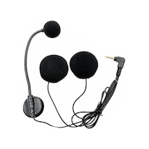 Motosiklet Yarım Kask İnterkom Kulaklık Mikrofon Siyah