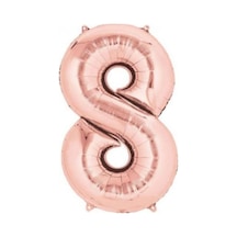 100 Cm Rakam 8 Rose Gold Folyo Balon Pembe