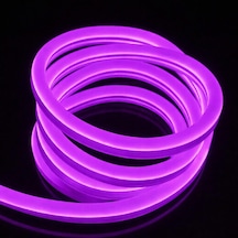 Neon Şerit Led 220 Volt Esnek Silikonlu Aydınlatma + Fiş Dahil 9mt-mor