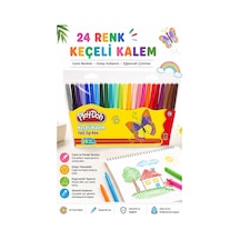 Keçeli Kalem 24 Renk 1 Paket Play-doh 24 Lü Keçeli Kalem Canlı Renkler Yıkanabilir Kaliteli Okul Öğrenci