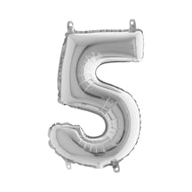 Gümüş Folyo Balon 5 Rakamı 40 CM