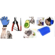 Kedi Bakım Seti Avokado Kedi Yalama Oyuncağı + Tırnak Makası + Tüy Dökücü Eldiven