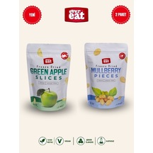 Evereat Elma-dut Freeze Dry Meyve Cipsi 2'li Paket Doğal Atıştırmalık Seti 1 Adet