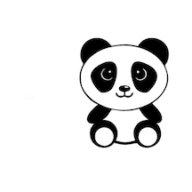 Oturan Bekleyen Sevimli Pandacık Sticker 17Cm