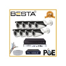 5 Mp 1440p 8 Kameralı Ip Poe Güvenlik Seti