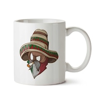 Mexican El Charro Smoking A Cigarette İki Tarafı Baskılı Kupa Bardak Çok Renkli