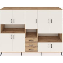 Hyperion Dolap 13 Raflı 3 Çekmeceli 9 Kapaklı 220x44x163 Çam-aytaşı/çam Aytası/atlas Çam - Atlas Çam