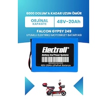 Falcon Gypsy 249 Uyumlu Batarya Standart Kapasite Lifepo4 48v 20ah Elektrikli Motosiklet Bataryası