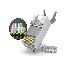 Speeduf Cat7 Metal Konnektör Rj45 Cat7 Jack + Kablo Ayraç 20li Paket