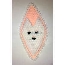 Çiçekli Üçgen El Örgüsü Banyo Lifi 22 x 41 CM Yavruağzı