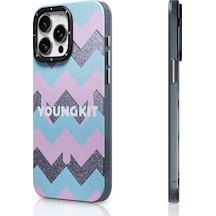 İphone 15 Pro Uyumlu Kılıf Magsafe Şarj Özellikli Youngkit Star Dazzle Serisi Kapak Turkuaz