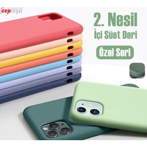 Apple Uyumlu iPhone 11 Pro Max 6.5 JacquenIçi Kadife Silikon Kilif 264633119 - Kampanya-Renk / Cam Ekran Koruyucu(+15)-Lacivert