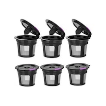 Fastbuy Kahve Kapsülü Filtre, Yeniden Kullanılabilir, 51x46mm Siyah, 6'lı Set, Modern Tasarım, Kafe Dükkanları İçin Siyah