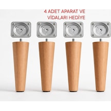 Turkıshrug Kıngdom 4'lü Ahşap Konik Ayak 20 Cmgürgen Koltuk Ayağı Baza Ayağı Tv Ünitesi Ayağı Mobilya Ayağı Koltuk Ayağı Turuncu