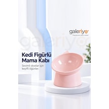 Galeriyo Kedi Figürlü Mama Kabı Pembe Pembe