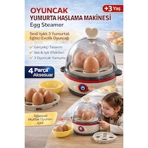 Yumurta Haşlama Makinesi Egg Steamer Sesli Işıklı 3 Yumurtalı Eğitici Evcilik Oyuncağı