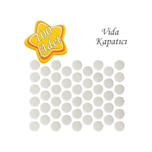 100 Adet Beyaz Vida Kapatıcı Yapışkanlı Vida Tapası Tıpası Kapağı Vida Gizleyici