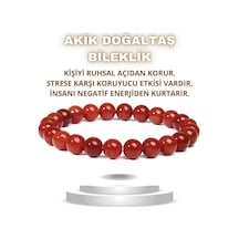 Akik Kırmızı Doğal Taş Bileklik Nazara Karşı Koruma 8 Mm % 100 Gerçek Çok Renkli