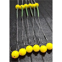 Yemleme Botu 12 Sarı Pup Rig Ve Boli Yüzen Model 12 Takım 2.3 No İnne İnnesi Büyük Boy