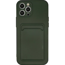 Cosmotex Newface İphone 12 Pro Max Kılıf Kelvin Kartvizitli Silikon - Koyu Yeşil