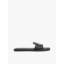 Tommy Hilfiger Leather Horsebıt Mule Kadın Siyah Sandalet - Fw0fw08420