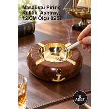 5 Adet Pirinç Çapalı Küllük Masaüstü Pirinç Küllük, Ashtray, 12 Cm Ölçü 8257