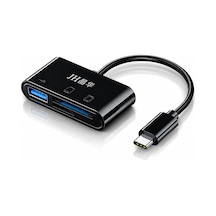 Type-c 3ü 1 Arada Kart Okuyucu Hub, Sd Microsd Tf Kart Ve Usb 2.0 Girişli Otg Adaptör, Apple Macbook Uyumlu Telefon Pc , Fotoğraf Video Dosya Aktarımı, Tak Çalıştır D408