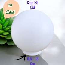 10 Adet 25'lik Karpuz Birinci Kalite Pvc Glop, Bahçe Aplikleri Yedek Parçası, 25 Cm Çapında Pvc Küre Beyaz