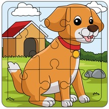 Köpek İlk Puzzlem Çocuklar İçin Eğitici-Öğretici Ahşap Oyuncak 9 Parça