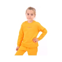 Toontoy Kız Çocuk Nakışlı Sweatshirt Turuncu