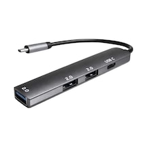 Fully S-802k 4'ü 1 Arada Usb-a Type-c Hub Dönüştürücü Alüminyum Gövde İnce Tasarım