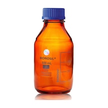 Otoklav Şişe 500 Ml Amber Borosil -Contalı -Vida Kapaklı -Renkli