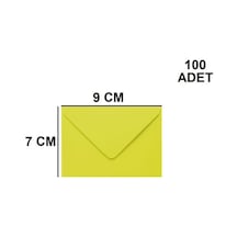 100 Adet Sarı Renkli Küçük Zarf 7x9