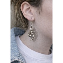 Deep Octo Ahtapot Figürlü Gümüş Renk Unisex Metal Anahtarlık