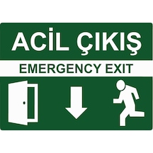 Acil Çıkış Emergency Exıt İsg Uyarı Levhası Pvc A5 15x21 Cm