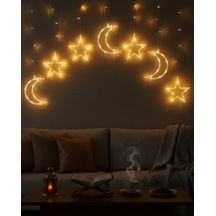 Büyük Ay Yıldız Ramazan Led Işık Dekoratif Işıklı Süs