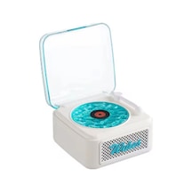 Nostalji Mini Plak Görünümlü Radyolu Bluetooth Hoparlör 3d Ses Dalgası Retro Müzik Plak Beyaz Çok Renkli