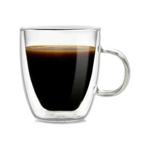 Çift Katman Kulplu Bardak 90 Ml 12 Adet Şeffaf
