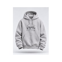 North Whiskers Camping Is My Favorite Therapy Baskılı Unisex Hoodie Kamp Temalı Kapüşonlu Sweatshirt Gri - 931374707 Gri - 931374707 Gri