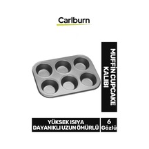 Premium Yüksek Isıya Dayanıklı Uzun Ömürlü Yapışmaz Yıkanabilir 6 Gözlü Muffin Cupcake Kalıbı Çok Renkli