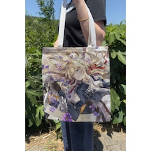 Zipzap Violet Evergarden V4 Yazlık Kışlık Çift Taraflı Kanvas Baskı Bez Çanta Anime Çantası