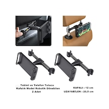 Tablet ve Telefon Tutucu Araç İçi Koltuk Kafalık Model 2 Adet
