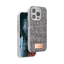 Onegif Apple iPhone Uyumlu 14 Pro Max Bright Simli Kapak - Gümüş Bzsxx00 1