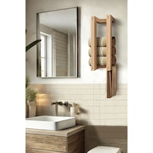 Ahşap Duvar Rafı/ Banyo Rafı/ Havluluk Ceviz