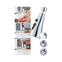 3 Fonksiyonlu Metalik Musluk Başlığı Modlu Paslanmaz Metal Musluk Başlığı Oynar Başlıklı 1 Adet